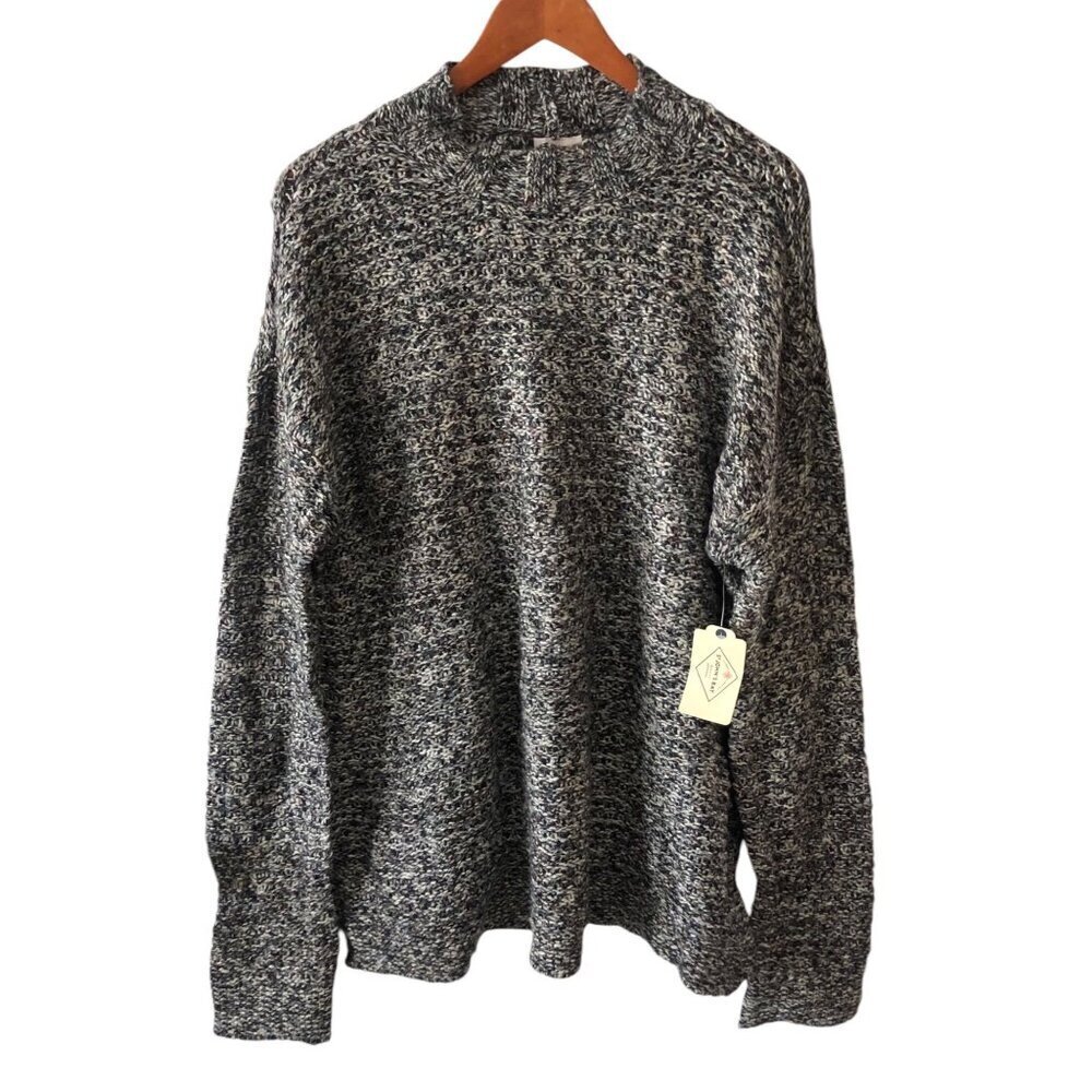 St. John's Bay Open-Knit Pullover Sweater Size XXL Mock Neck Multi-color
